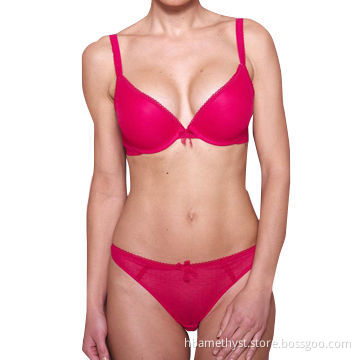 Jacquard mesh lingerie bra set
